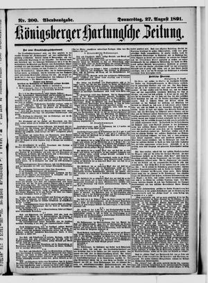 Königsberger Hartungsche Zeitung vom 27.08.1891