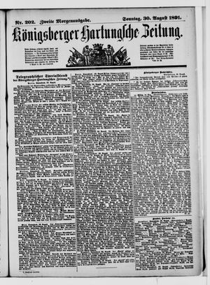 Königsberger Hartungsche Zeitung vom 30.08.1891