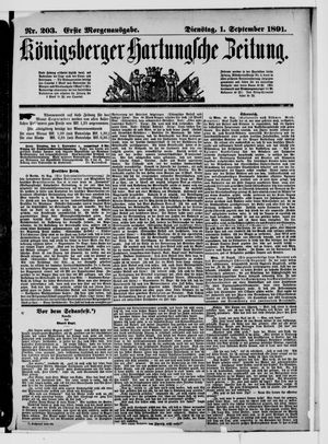 Königsberger Hartungsche Zeitung vom 01.09.1891