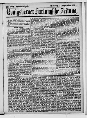 Königsberger Hartungsche Zeitung vom 01.09.1891