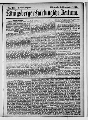 Königsberger Hartungsche Zeitung vom 02.09.1891