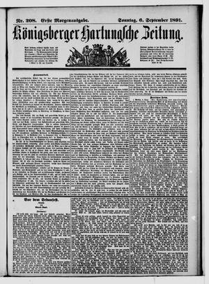 Königsberger Hartungsche Zeitung vom 06.09.1891