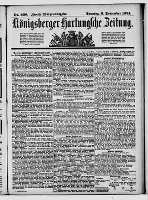 Königsberger Hartungsche Zeitung vom 06.09.1891