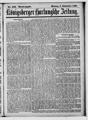 Königsberger Hartungsche Zeitung vom 07.09.1891
