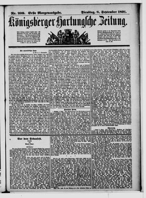 Königsberger Hartungsche Zeitung vom 08.09.1891