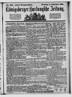 Königsberger Hartungsche Zeitung vom 08.09.1891