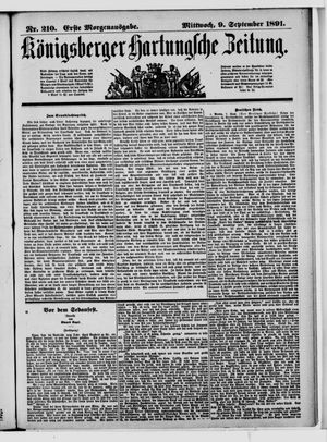 Königsberger Hartungsche Zeitung vom 09.09.1891