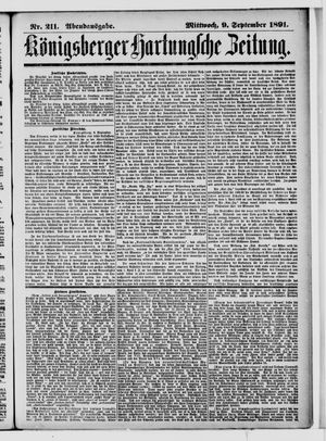 Königsberger Hartungsche Zeitung vom 09.09.1891