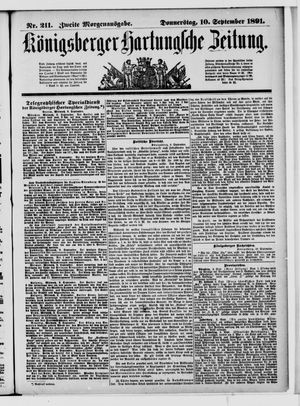 Königsberger Hartungsche Zeitung vom 10.09.1891