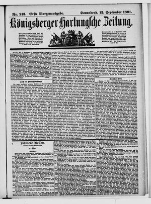 Königsberger Hartungsche Zeitung vom 12.09.1891