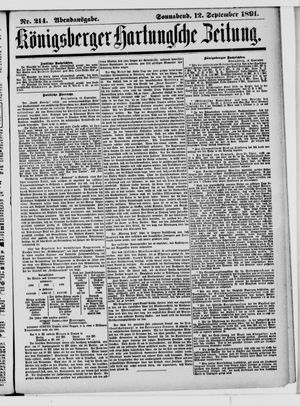 Königsberger Hartungsche Zeitung vom 12.09.1891