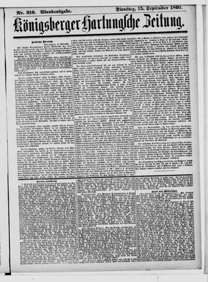 Königsberger Hartungsche Zeitung vom 15.09.1891