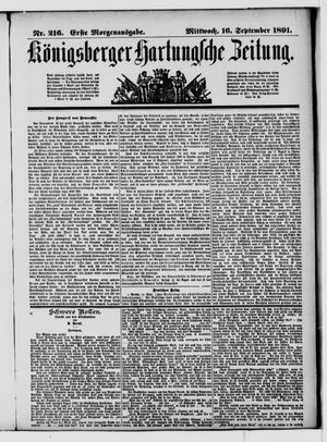 Königsberger Hartungsche Zeitung vom 16.09.1891