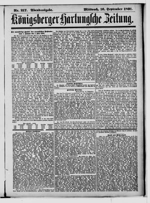 Königsberger Hartungsche Zeitung vom 16.09.1891
