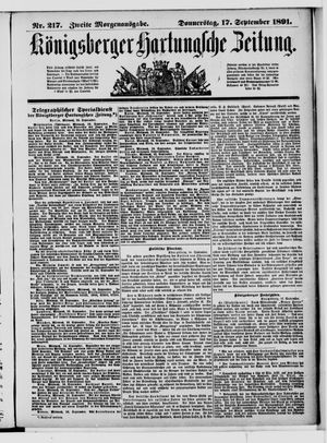 Königsberger Hartungsche Zeitung vom 17.09.1891
