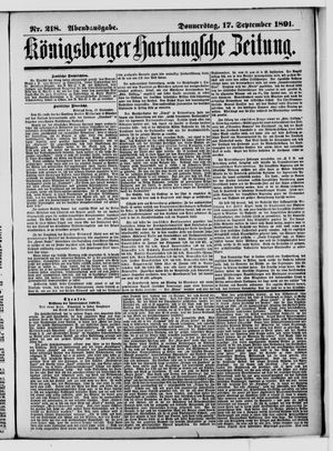 Königsberger Hartungsche Zeitung vom 17.09.1891