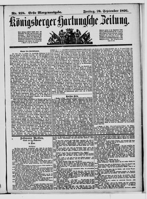 Königsberger Hartungsche Zeitung vom 18.09.1891