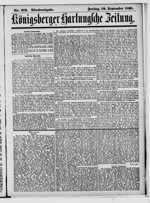 Königsberger Hartungsche Zeitung vom 18.09.1891