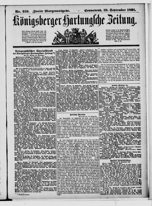 Königsberger Hartungsche Zeitung vom 19.09.1891