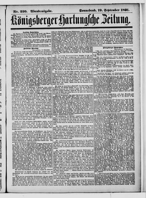 Königsberger Hartungsche Zeitung vom 19.09.1891