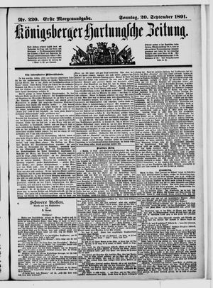 Königsberger Hartungsche Zeitung vom 20.09.1891