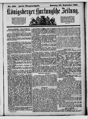 Königsberger Hartungsche Zeitung vom 20.09.1891