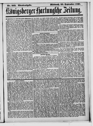 Königsberger Hartungsche Zeitung vom 23.09.1891