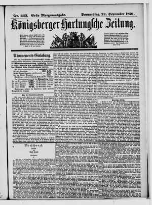 Königsberger Hartungsche Zeitung on Sep 24, 1891
