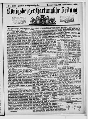 Königsberger Hartungsche Zeitung on Sep 24, 1891