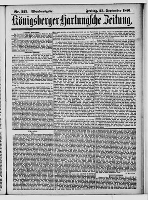 Königsberger Hartungsche Zeitung vom 25.09.1891