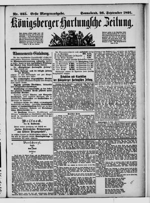 Königsberger Hartungsche Zeitung vom 26.09.1891