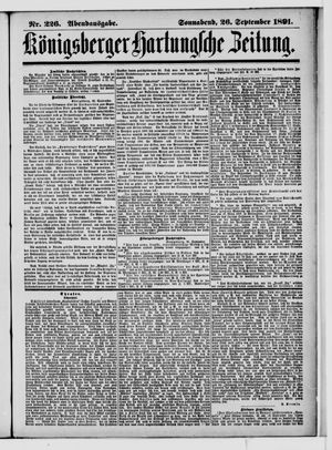 Königsberger Hartungsche Zeitung vom 26.09.1891