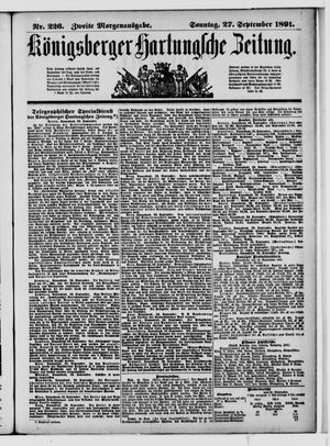 Königsberger Hartungsche Zeitung vom 27.09.1891