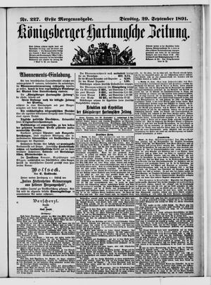 Königsberger Hartungsche Zeitung vom 29.09.1891