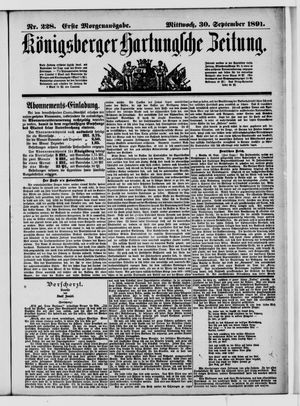 Königsberger Hartungsche Zeitung vom 30.09.1891