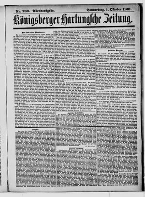 Königsberger Hartungsche Zeitung vom 01.10.1891