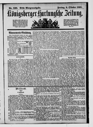 Königsberger Hartungsche Zeitung vom 02.10.1891