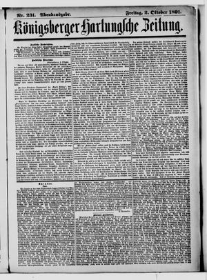 Königsberger Hartungsche Zeitung vom 02.10.1891