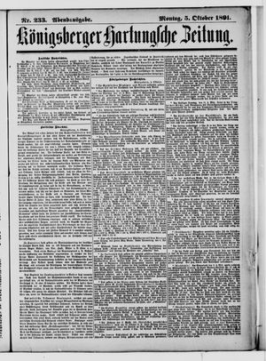 Königsberger Hartungsche Zeitung vom 05.10.1891