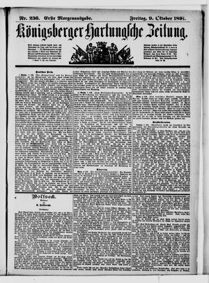 Königsberger Hartungsche Zeitung vom 09.10.1891