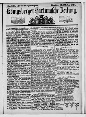 Königsberger Hartungsche Zeitung vom 13.10.1891