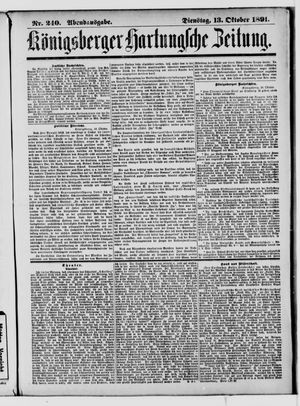 Königsberger Hartungsche Zeitung vom 13.10.1891