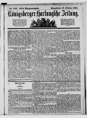 Königsberger Hartungsche Zeitung vom 17.10.1891