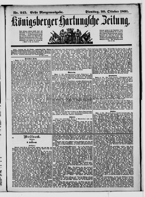 Königsberger Hartungsche Zeitung vom 20.10.1891