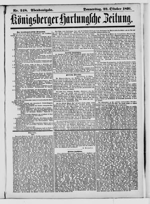 Königsberger Hartungsche Zeitung vom 22.10.1891