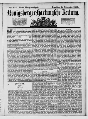 Königsberger Hartungsche Zeitung vom 03.11.1891