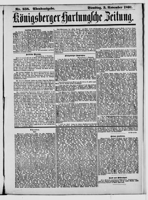 Königsberger Hartungsche Zeitung vom 03.11.1891