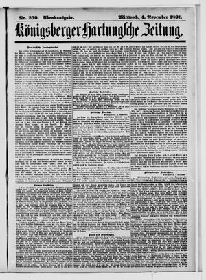 Königsberger Hartungsche Zeitung vom 04.11.1891