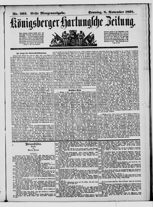 Königsberger Hartungsche Zeitung vom 08.11.1891