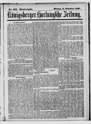 Königsberger Hartungsche Zeitung vom 09.11.1891